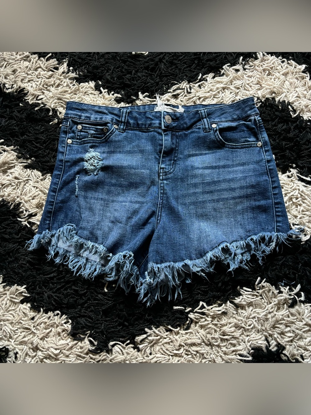 Altar’d State Festival Frayed Denim Streetwear Jean Shorts